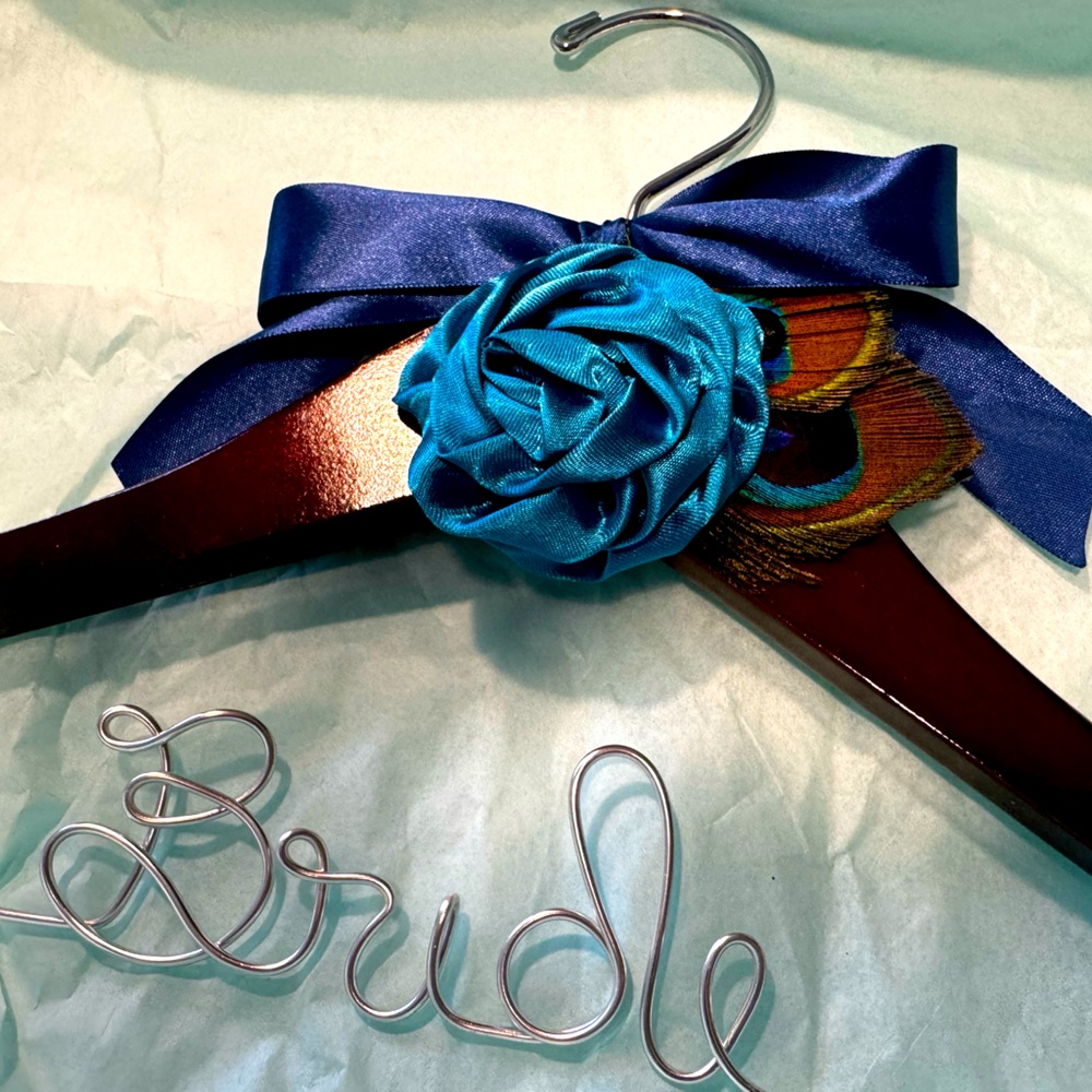 Peacock Bride Mahogany Hanger